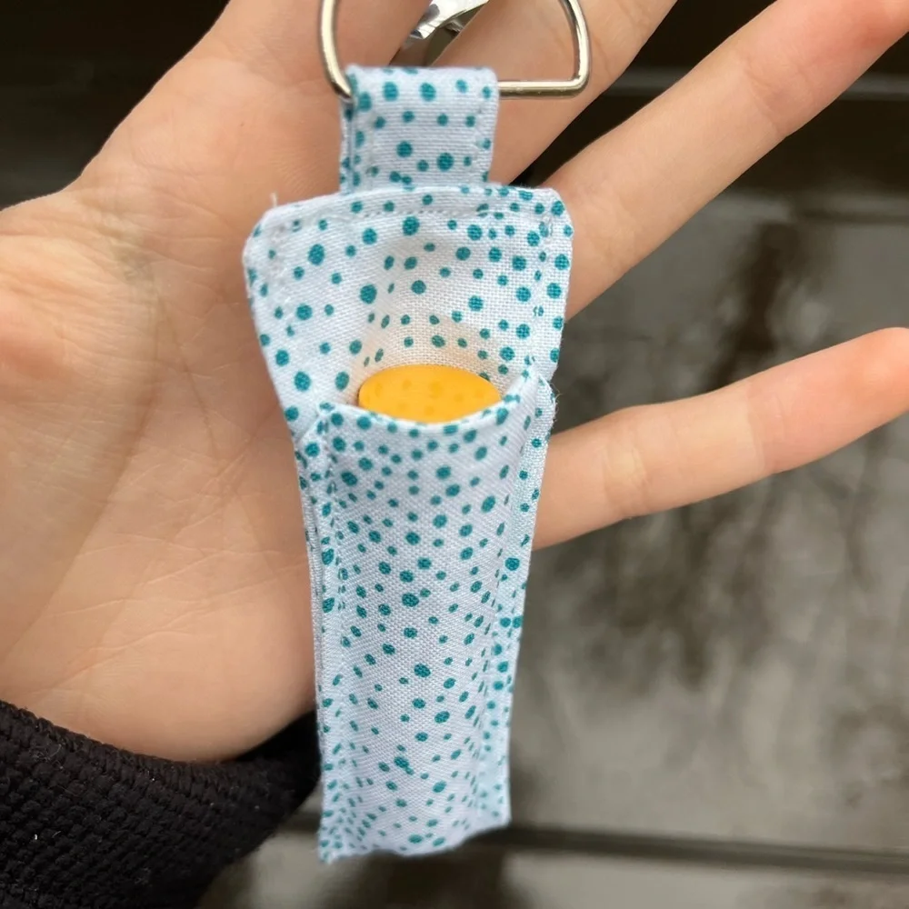 Handmade Burt’s bees chapstick holder with swivel keychain